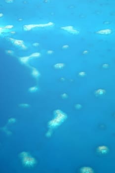 Paradise Maldives from the sky - aerial view of the lagoon