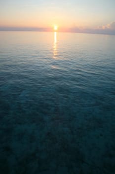 Incredible sunset on the Indian Ocean in the Maldives