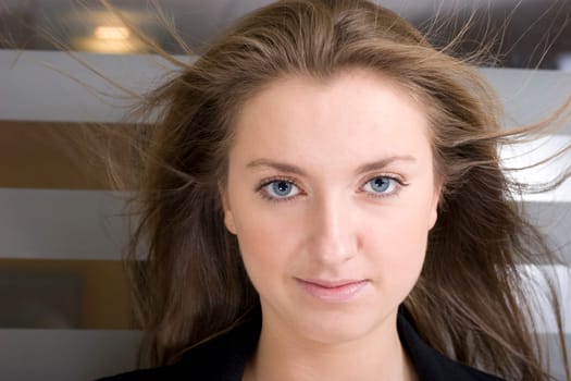 Feirndly, beautiful young woman's portrait