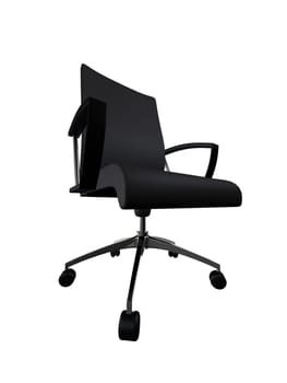 3d rendered illustration of a black leather chair