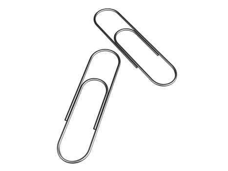 3d rendered ilustration of metal paper clips