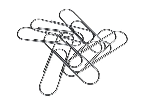 3d rendered ilustration of metal paper clips