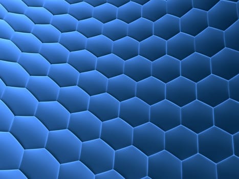 3d rendered illustration of blue abstract cells