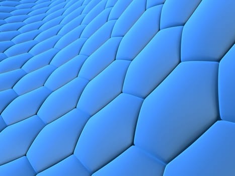 3d rendered illustration of blue abstract cells