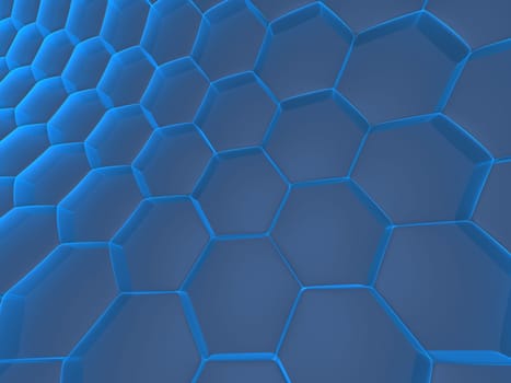 3d rendered illustration of blue abstract cells