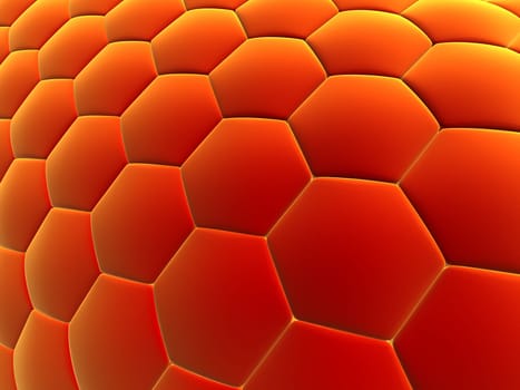 3d rendered illustration of abstract orange cells