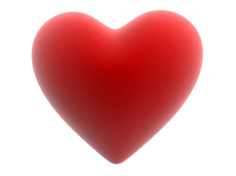 3d rendered illustration of a big red heart