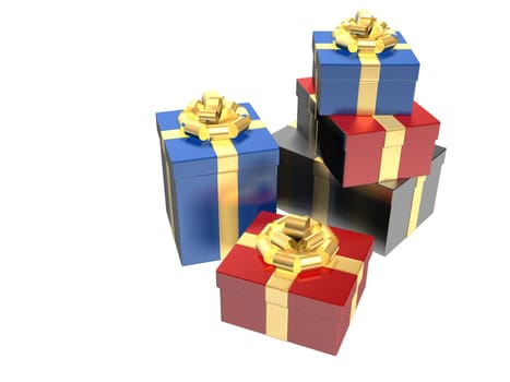 3d rendered illustration of some colorful gifts