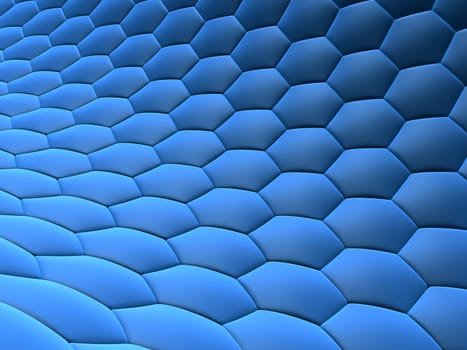 3d rendered illustration of blue abstract cells