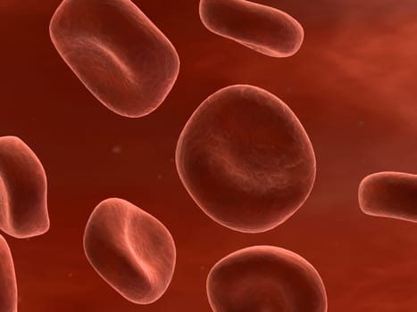 3d rendered close up of streaming red blood cells