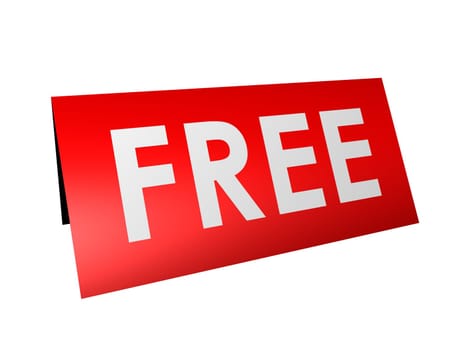 3d rendered illustration of a board with the word free