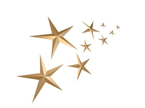 3d rendered illustration of golden stars