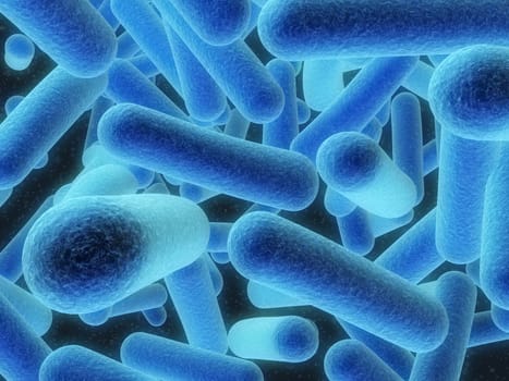 3d rendered close up of blue bacteria