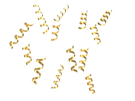 3d rendered illustration of falling silver ribbons