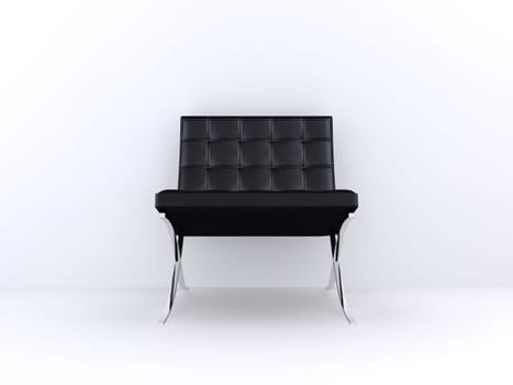 3d rendered illustration of a black leather chair