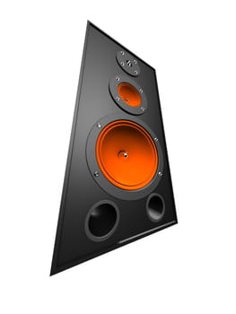 3d rendered illustration of one big black speaker