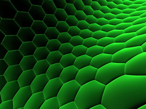 3drendered illustration of abstract green cells