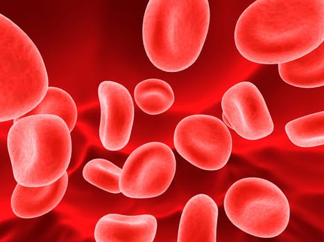 3d rendered close up of streaming red blood cells