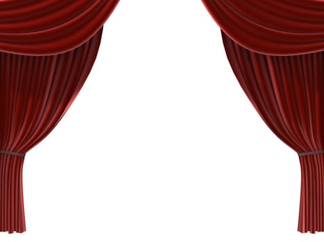 3d rendered illustration of a red theatre curtain