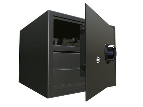 3d rendered illustration of a small black safe