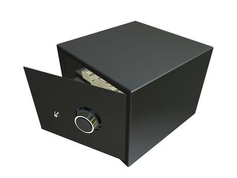 3d rendered illustration of a small black safe