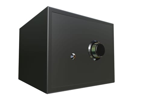 3d rendered illustration of a small black safe