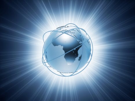3d rendered illustration of a glowing globe