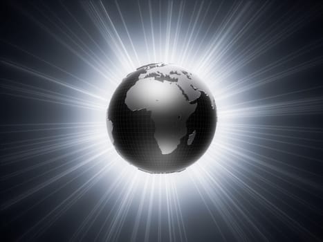 3d rendered illustration of a glowing globe