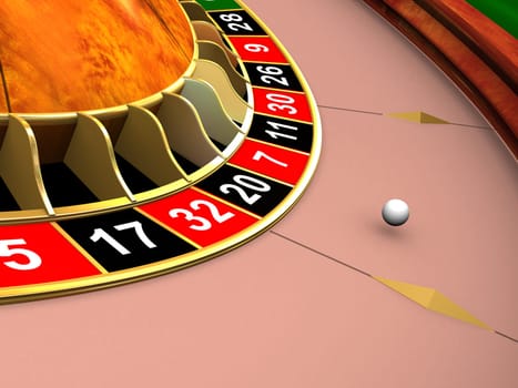 3d rendered illustration of a roulette wheel