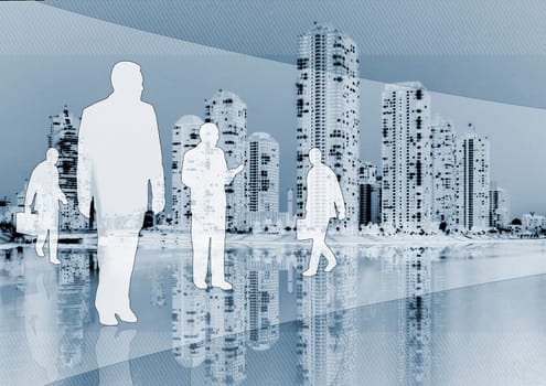 business team on business background