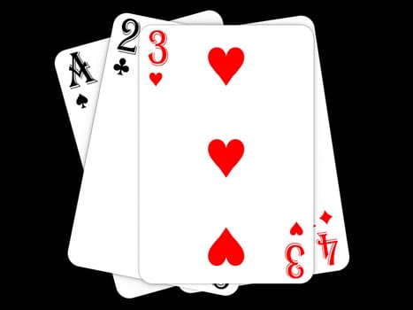 3d rendered illustration of some poker cards