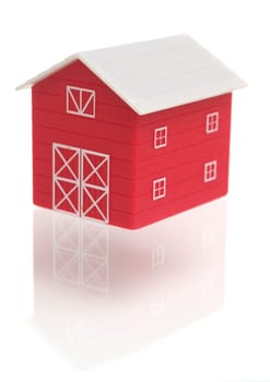 The red house on a white background