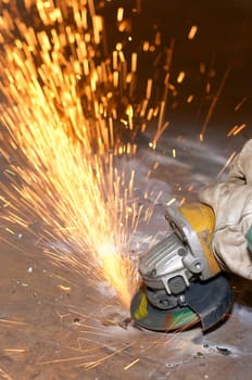 worker grinding