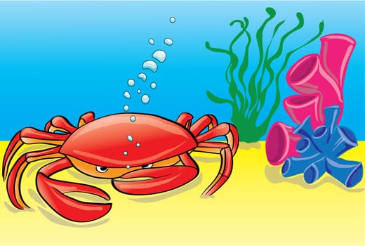 Illustration of a red crab