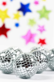 Party or Christmas balls with stars