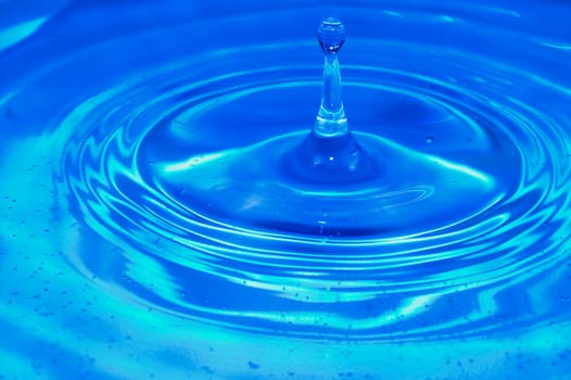 Drop in blue water