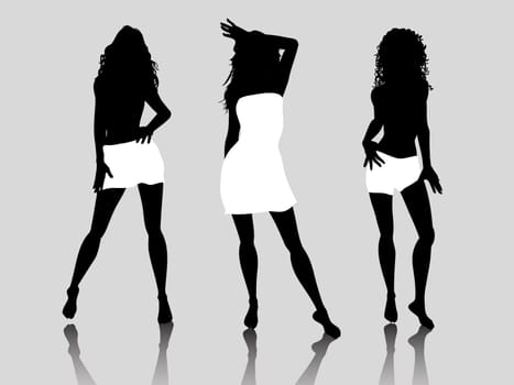 Sexy female silhouettes
