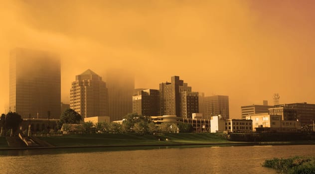 Dayton Ohio Shrouded in Fog