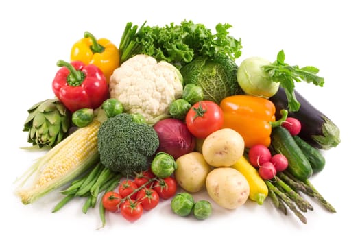 Vegetables isolated on white