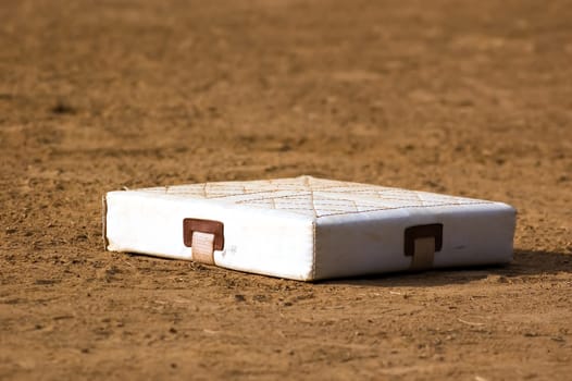 an image of first base on a baseball diamond
