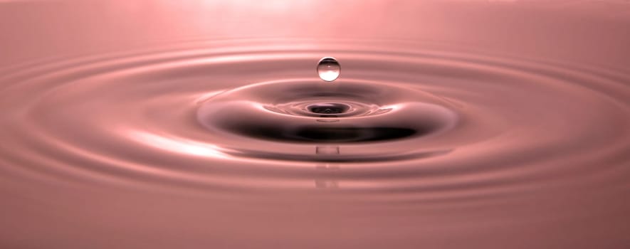 Suspended Water Drop with Concentric Circles