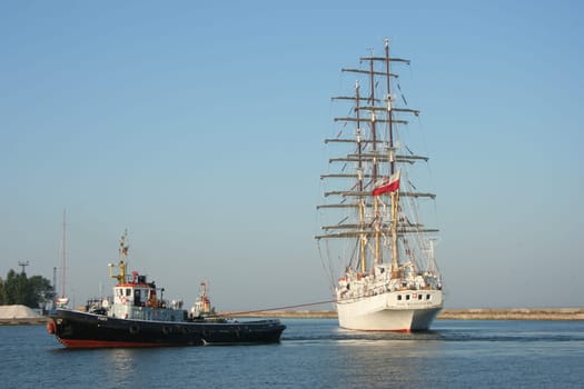 One of the most famous polish sailing ships. In harbour of Gdynia - North of Poland