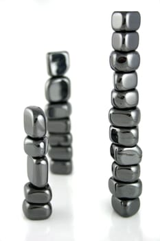 A Balance of Primes - 3 Stacks of 5, 7 and 11 Stones in perfect balance
