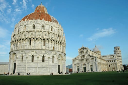 Group shot - the Bapistery, Duomo and Tower peaking around the back.