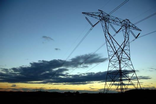 infrastructure at sunset