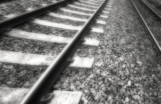 two old blurred train tracks