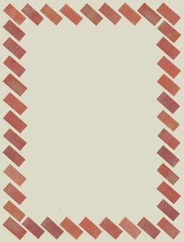 Frame made of bricks over a cream mortar colored background