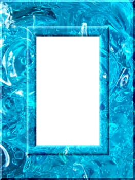 A frame of blue liquid gel