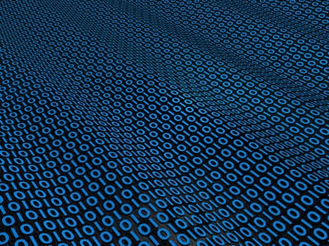 Binary wavy background m made from zeros and ones