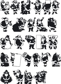 Illustration of Xmas Silhouettes - Vector Format
